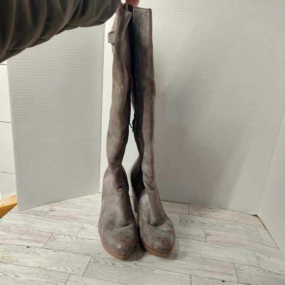 Felmini leather knee high heeled boots women's size 9 - Picture 7 of 9